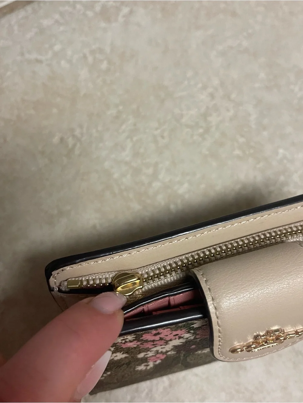 Coach Medium Corner Zip Wallet in Signature Evergreen Floral C3773